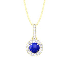 Halo Lapis 18ct Gold Vermeil Pendant