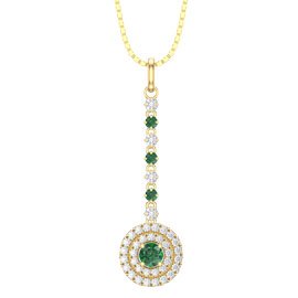 Fusion Emerald Halo 18ct Gold Vermeil Drop Pendant