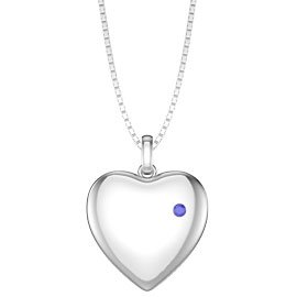 Charisma Sapphire Platinum plated Silver Heart Locket
