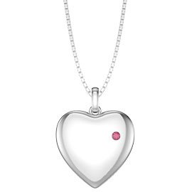Charisma Ruby Platinum plated Silver Heart Locket