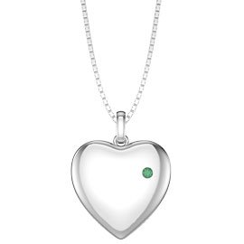Charisma Emerald Platinum plated Silver Heart Locket