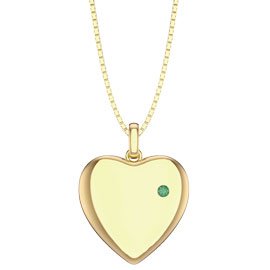 Charisma Emerald 18ct Gold Vermeil Heart Locket