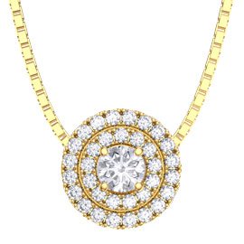 Fusion White Sapphire Halo 18ct Gold Vermeil Pendant