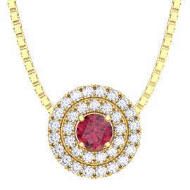 Fusion Ruby Halo 18ct Gold Vermeil Pendant