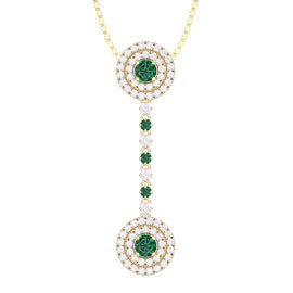 Fusion Emerald Halo 18ct Gold Vermeil Drop Pendant Set