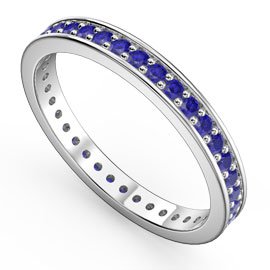 Promise Sapphire Platinum Channel Full Eternity Ring