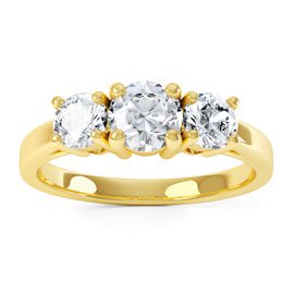 Eternity Three Stone Lab Grown Diamond 9ct Gold Ring