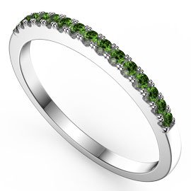 Promise Emerald Platinum plated Silver Half Eternity Ring