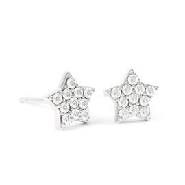 Charisma GH SI1 Diamond Mini Star 18ct White Gold Stud Earrings