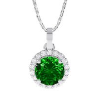Eternity 0.5ct Emerald Halo 9ct White Gold Pendant