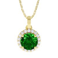 Eternity 0.5ct Emerald Halo 9ct Gold Pendant
