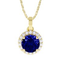 Eternity 0.5ct Sapphire Halo 9ct Yellow Gold Pendant